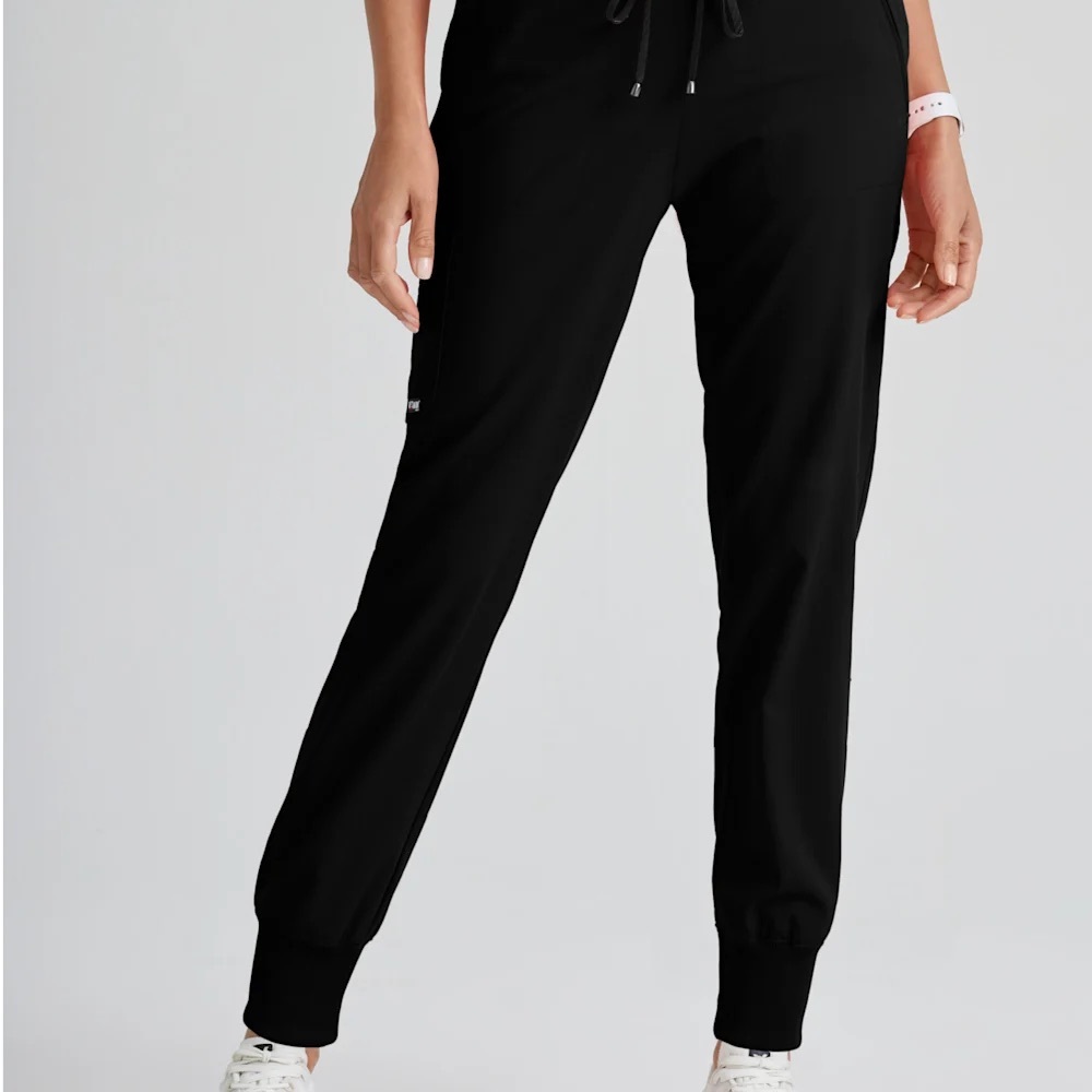 Barco Grey’s Anatomy Black Jogger Scrub Pants XS TALL - Picture 2 of 6